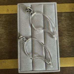 Alexis Bittar Asymmetrical Clear Lucite Post Earrings